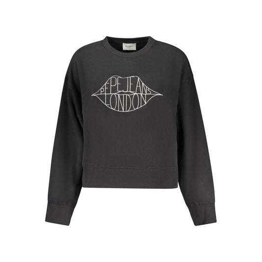 Pepe Jeans Black Cotton Women Sweatshirt 1728,67403481248,Black,Clothing,L,M,New with tags,Pepe Jeans,S,Sweaters - Clothing,Sweatshirts - Sweaters - Clothing,Women,XL,XS