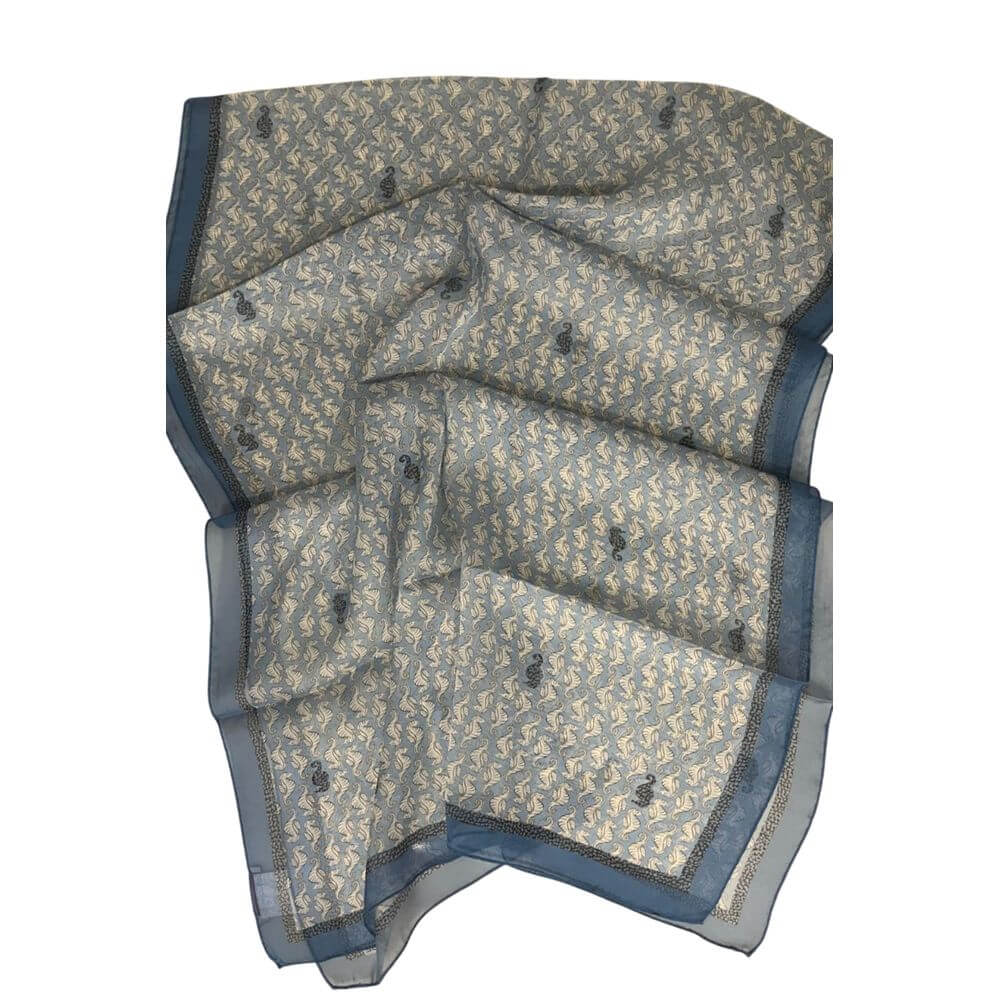Borbonese Blue Silk Women Scarf 1728,67345744032,Accessories,Blue,Borbonese,New with tags,Scarves - Accessories,Scarves - Scarves - Accessories,Women