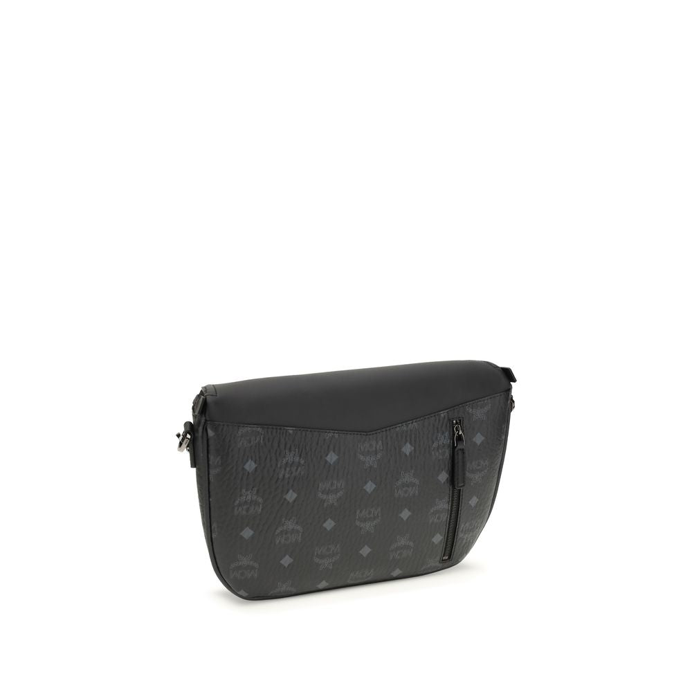 MCM Black Calf Leather Bos Taurus Shoulder Bag