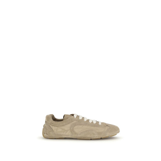 Prada Beige Lamb Ovis Aries Aries Athletic Sneakers 1728,72470364320,Athletic - Sneakers - Shoes,Beige,EU40/US10,EU41/US11,New with tags,Prada,Shoes,Sneakers - Shoes,Women
