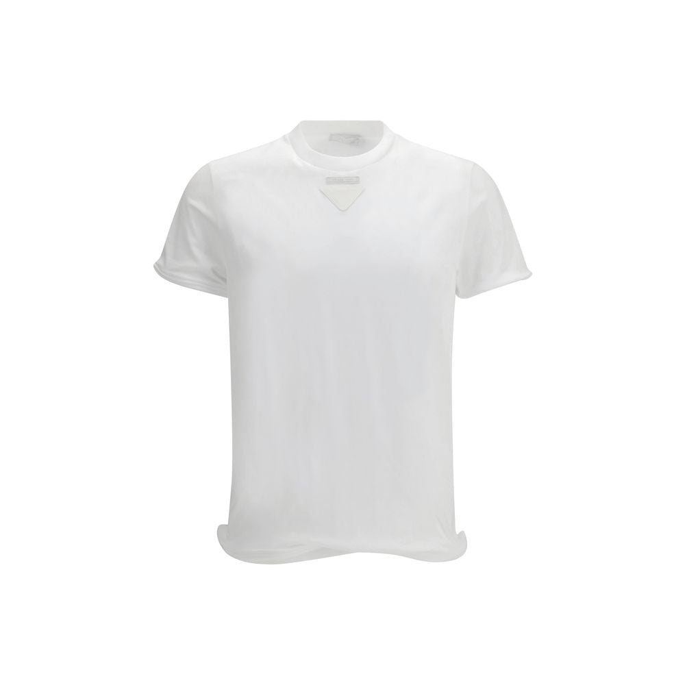 Prada White Cotton T-Shirt 1728,72470364320,Clothing,Men,New with tags,Prada,S,T-Shirts - Clothing,White