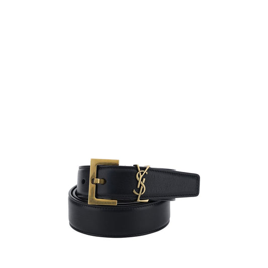 Saint Laurent Black Calf Leather Bos Taurus Regular Belt 1728,72470364320,80 cm / 32 Inches,85 cm / 34 Inches,90 cm / 36 Inches,95 cm / 38 Inches,Accessories,Belts - Accessories,Black,New with tags,Regular Belts - Belts - Accessories,Saint Laurent,Women
