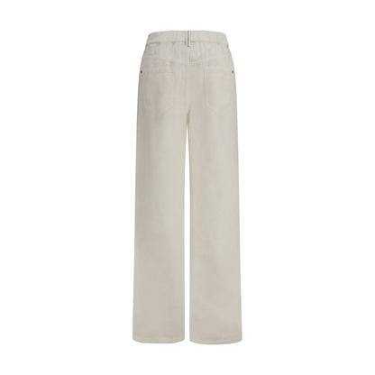 Brunello Cucinelli White Cotton Casual Pants