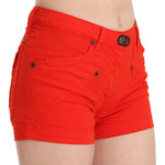 PLEIN SUD Orange Mid Waist Cotton Denim Mini PAN70251-36