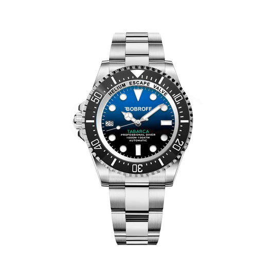 Bobroff Silver Stainless Steel Sport Watch