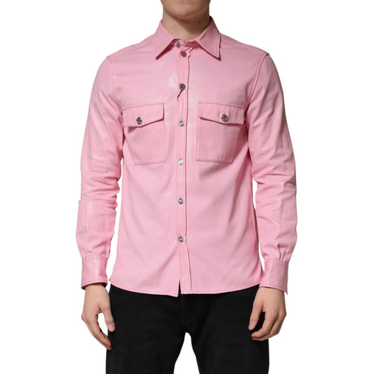 Dolce & Gabbana Pink Cotton Collared Men Button Down Shirt 1728,67345645728,Clothing,Dolce & Gabbana,Dress Shirts - Shirts - Clothing,IT38 | XS,IT44 | 3XL,Long Sleeve - T-Shirts - Clothing,Material: 100% Cotton,Men,New with tags,Pink,Shirts - Clothing,T-S