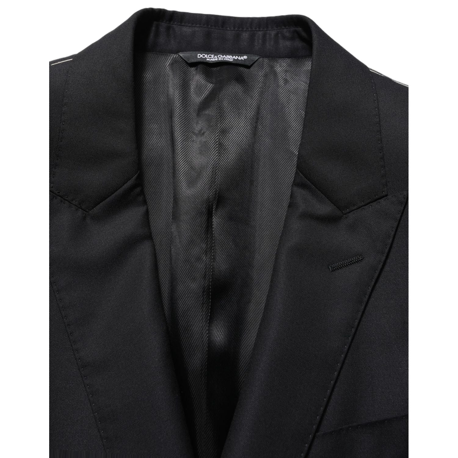 Dolce & Gabbana Black Wool Single Breasted Men Blazer Jacket
