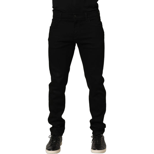 Dolce & Gabbana Black Cotton Stretch Skinny Men Denim Jeans