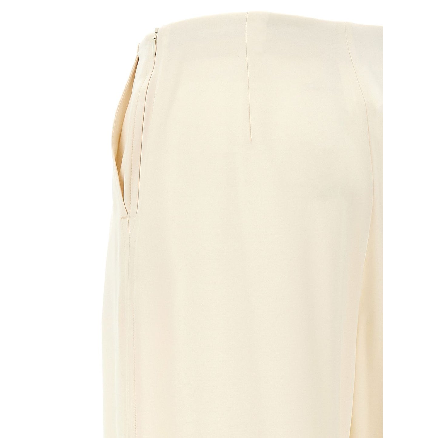Max Mara White Silk Casual Pants