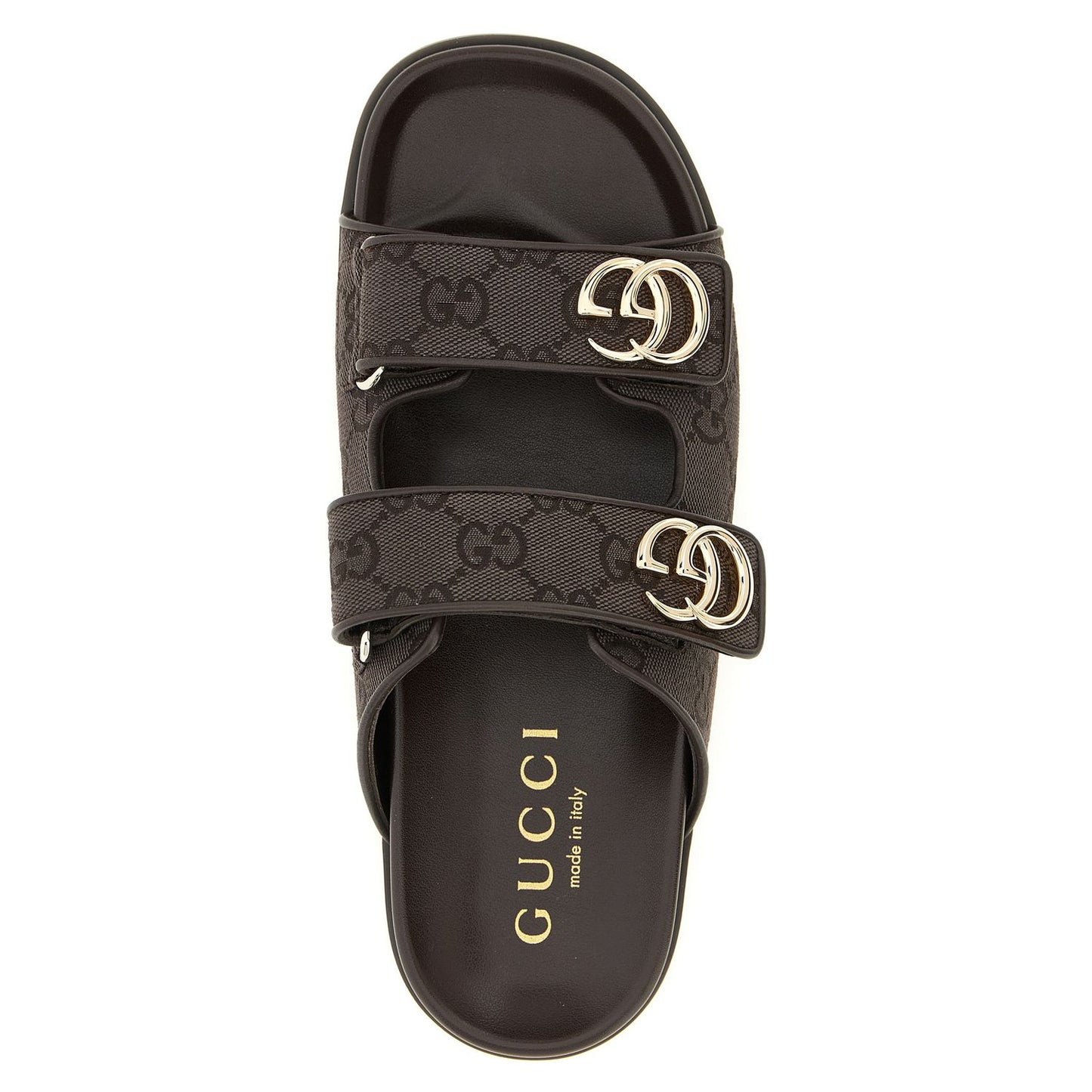 Gucci Brown Cotton Slides