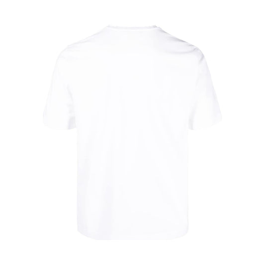Back view of a white Kired cotton T-shirt with round neck and short sleeves.