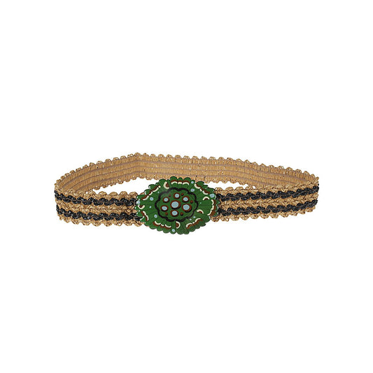 Exquisite J Striped raffia belt Belts