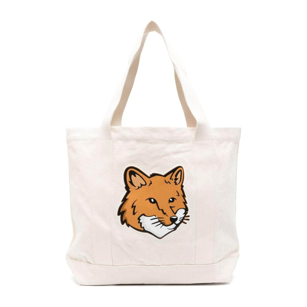 Maison Kitsuné Maison Kitsune fox head-print cotton tote LW05101DWW0050P700