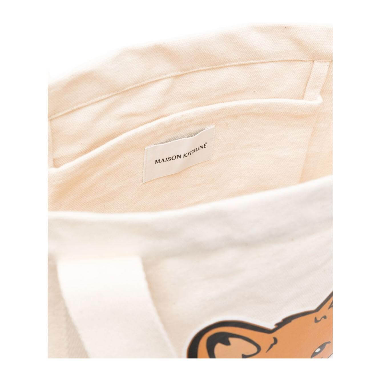 Maison Kitsuné Maison Kitsune fox head-print cotton tote LW05101DWW0050P700
