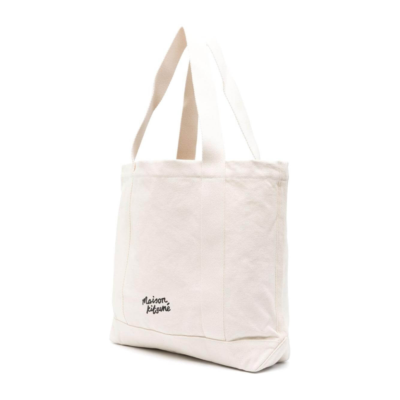 Maison Kitsuné Maison Kitsune fox head-print cotton tote LW05101DWW0050P700