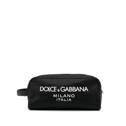 Dolce & Gabbana Nylon toiletry bag with rubberized logo Small Leather Goods