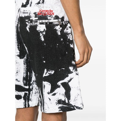 Alexander McQueen paint-splatter cotton shorts