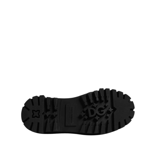 Dolce & Gabbana Black Leather Hi-Trekking Derby Shoes