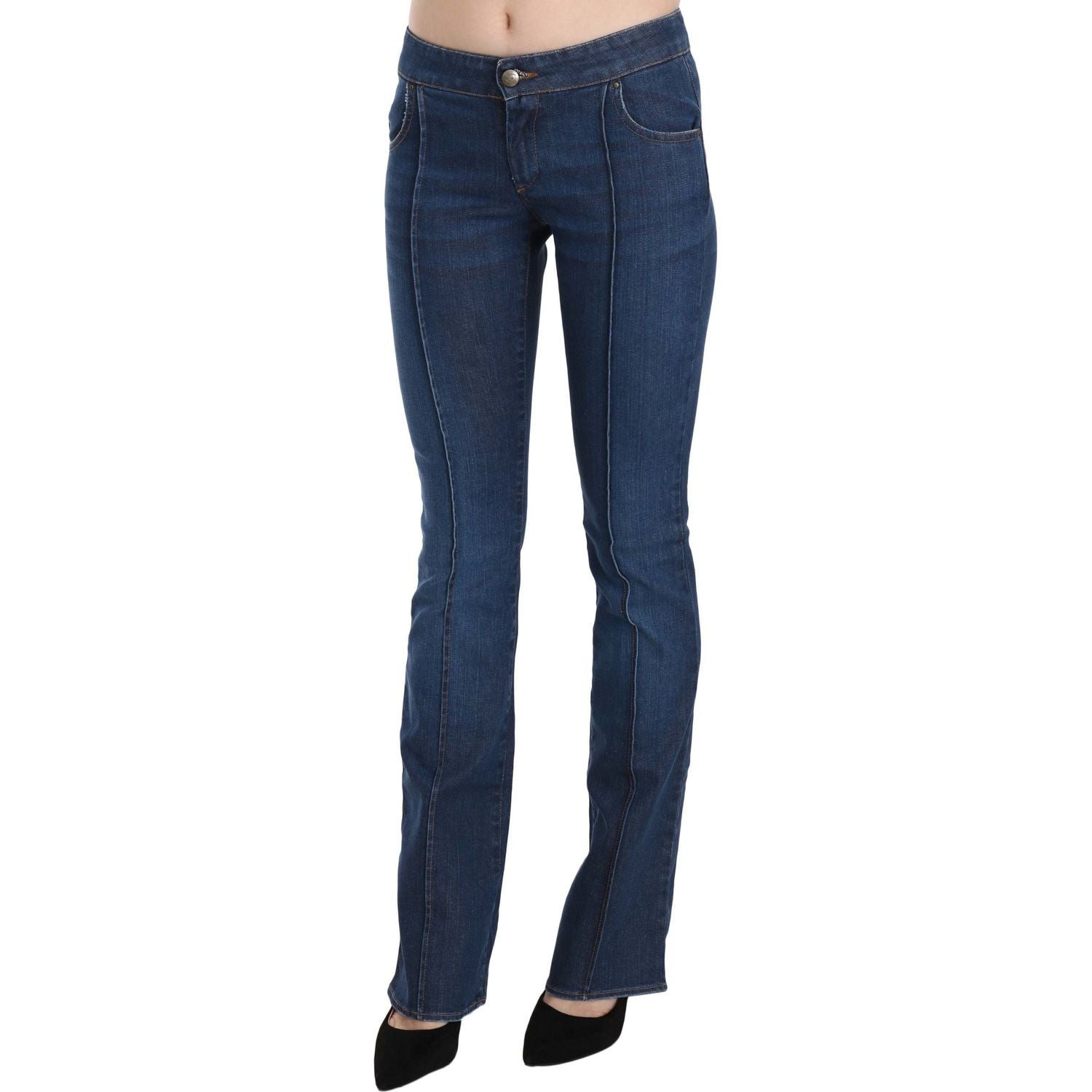 Just Cavalli Blue Low Waist Boot Cut Denim Pants Jeans
