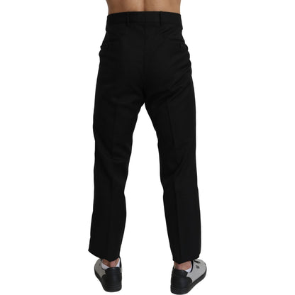 Dolce & Gabbana Black Cotton Wool Formal Dress Pants Jeans & Pants