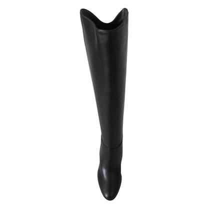 Jimmy Choo Elegant Black Calf Leather Heeled Boots