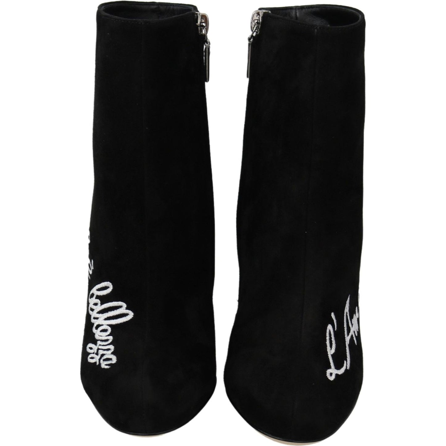 Dolce & Gabbana Black Suede L'Amore E'Bellezza Boots Shoes LA8143-35