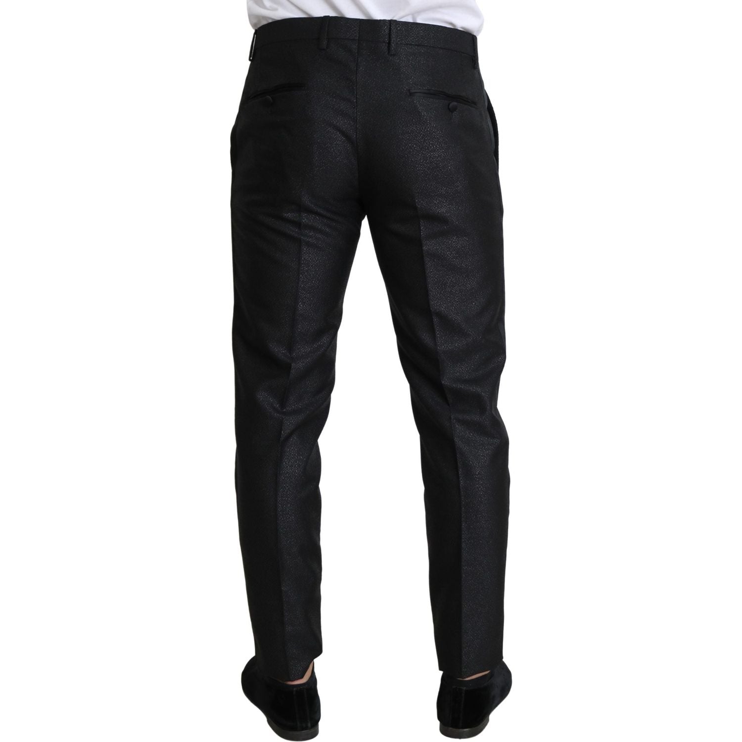 بنطلون رسمي أسود معدني أنيق من دولتشي آند غابانا