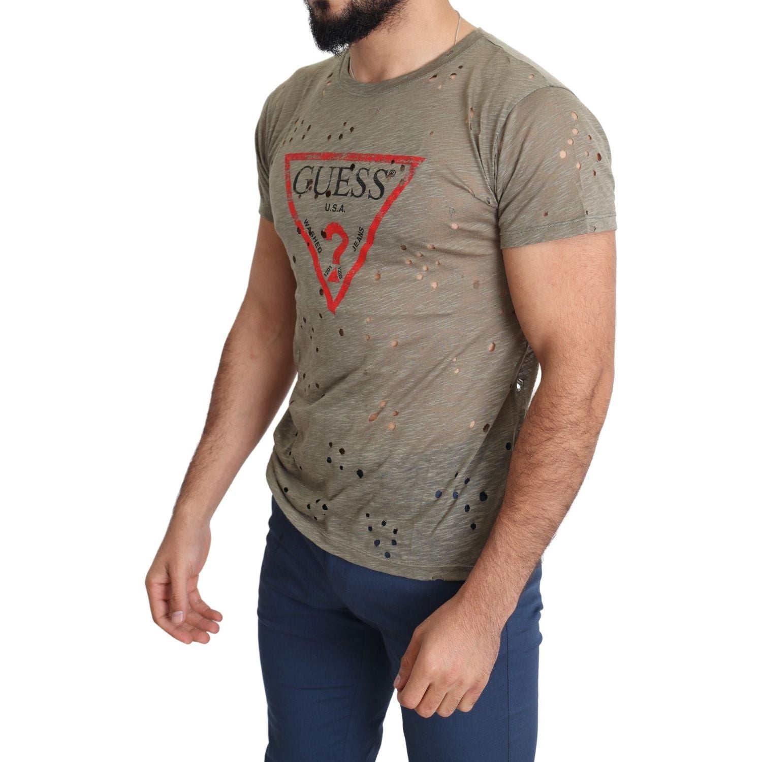 تي شيرت Guess Chic Brown Cotton Stretch Tee