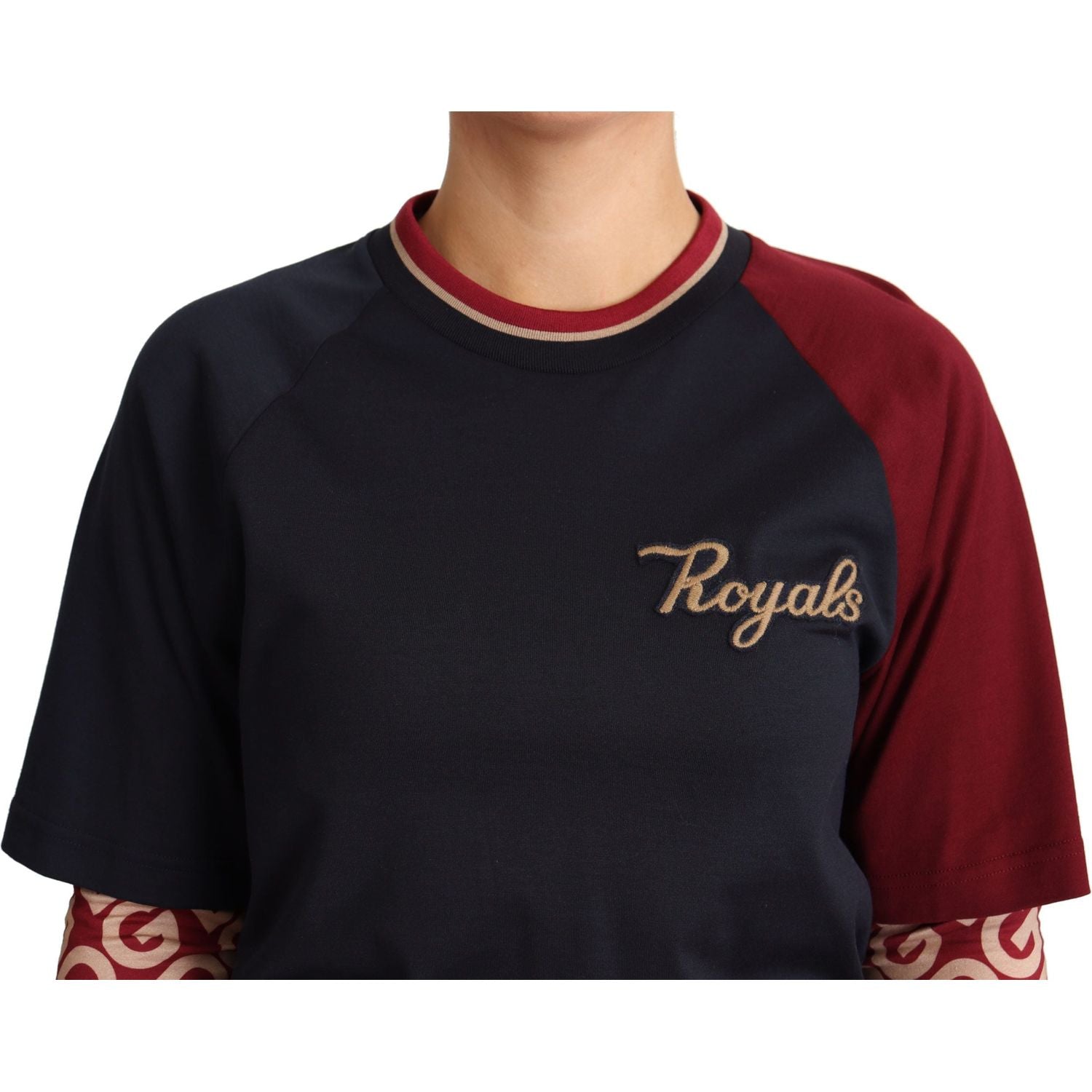 سترة Dolce &amp; Gabbana Royals القطنية متعددة الألوان ذات الرقبة المستديرة