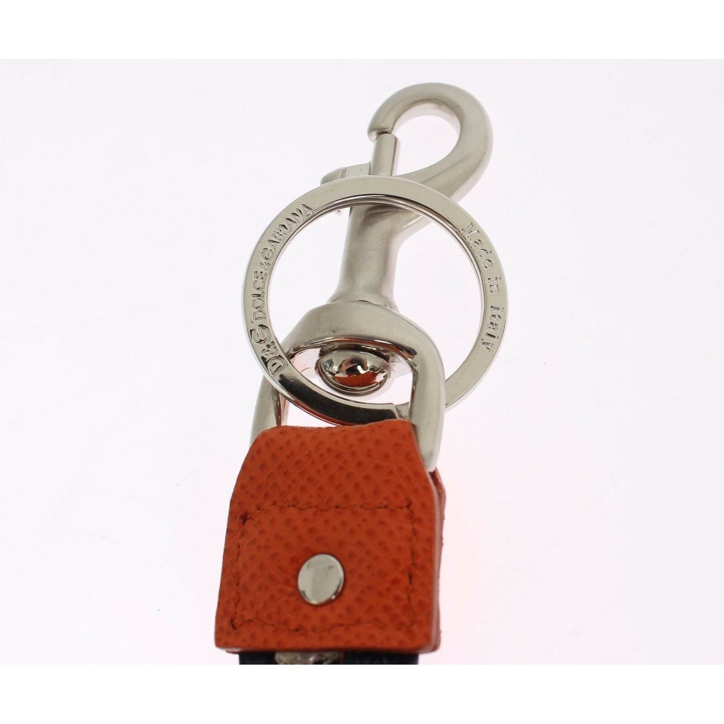 Dolce & Gabbana Multicolor Raffia Leather Clasp Finder Chain Keyring SIG15034