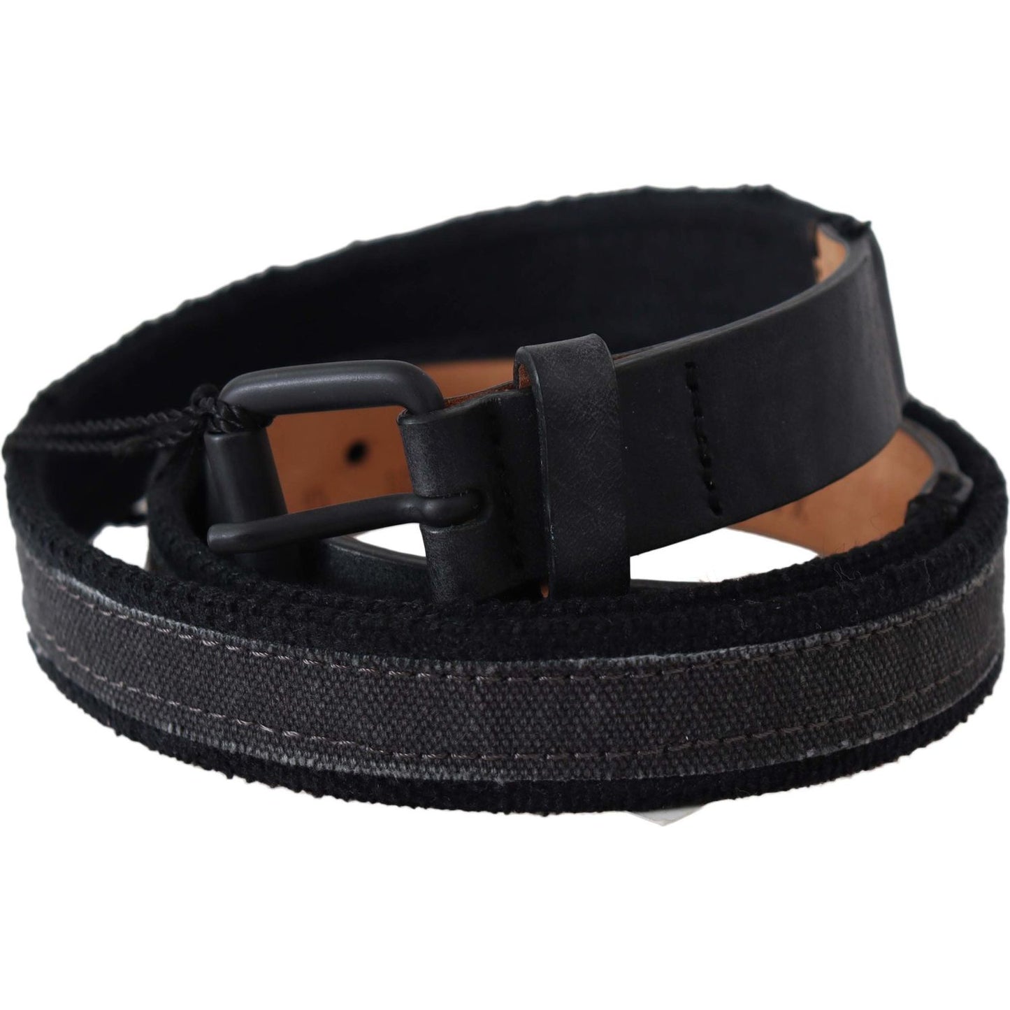 Ermanno Scervino Black Leather Logo Buckle Waist Belt