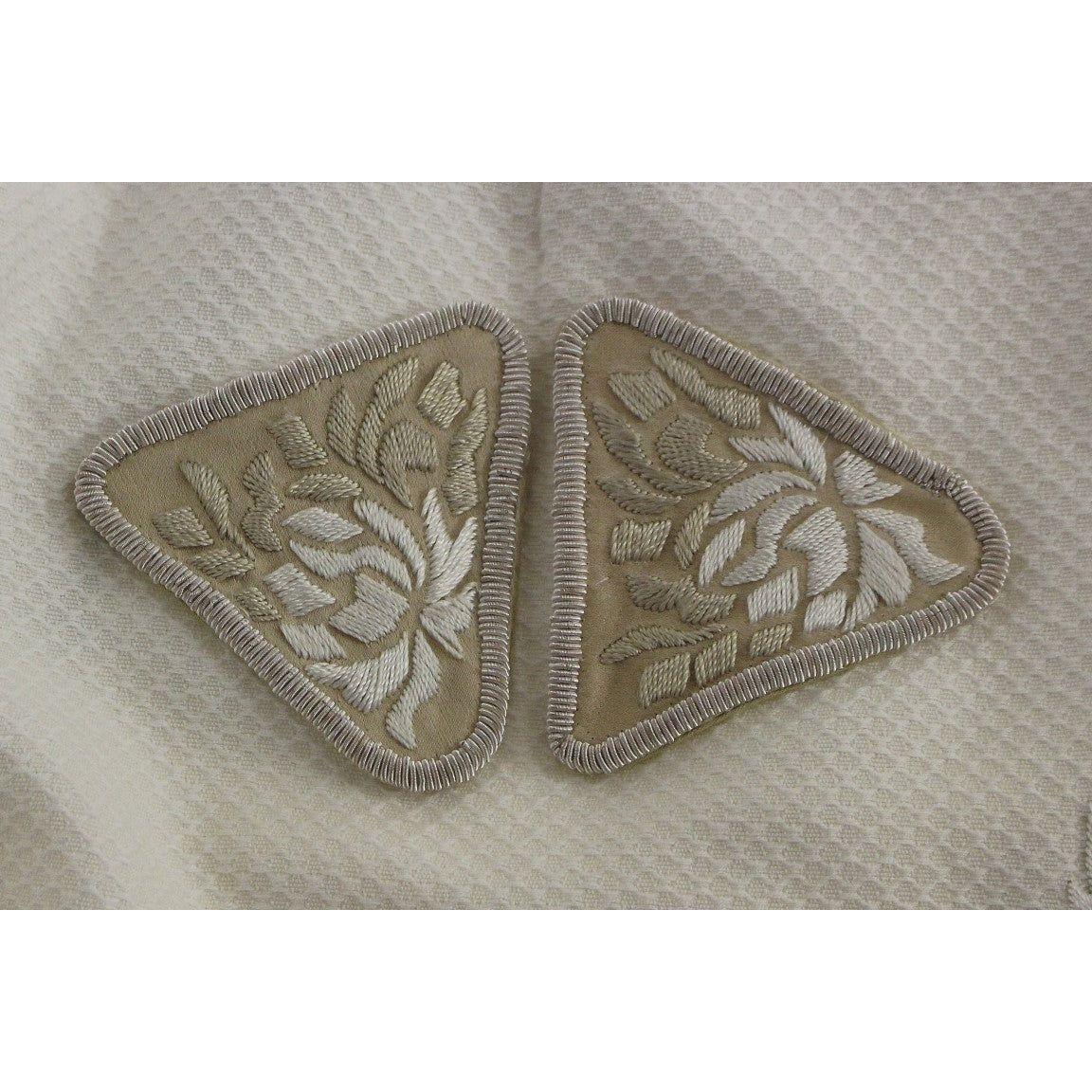 Andrea Incontri White Cotton Floral Embroidery Skirt