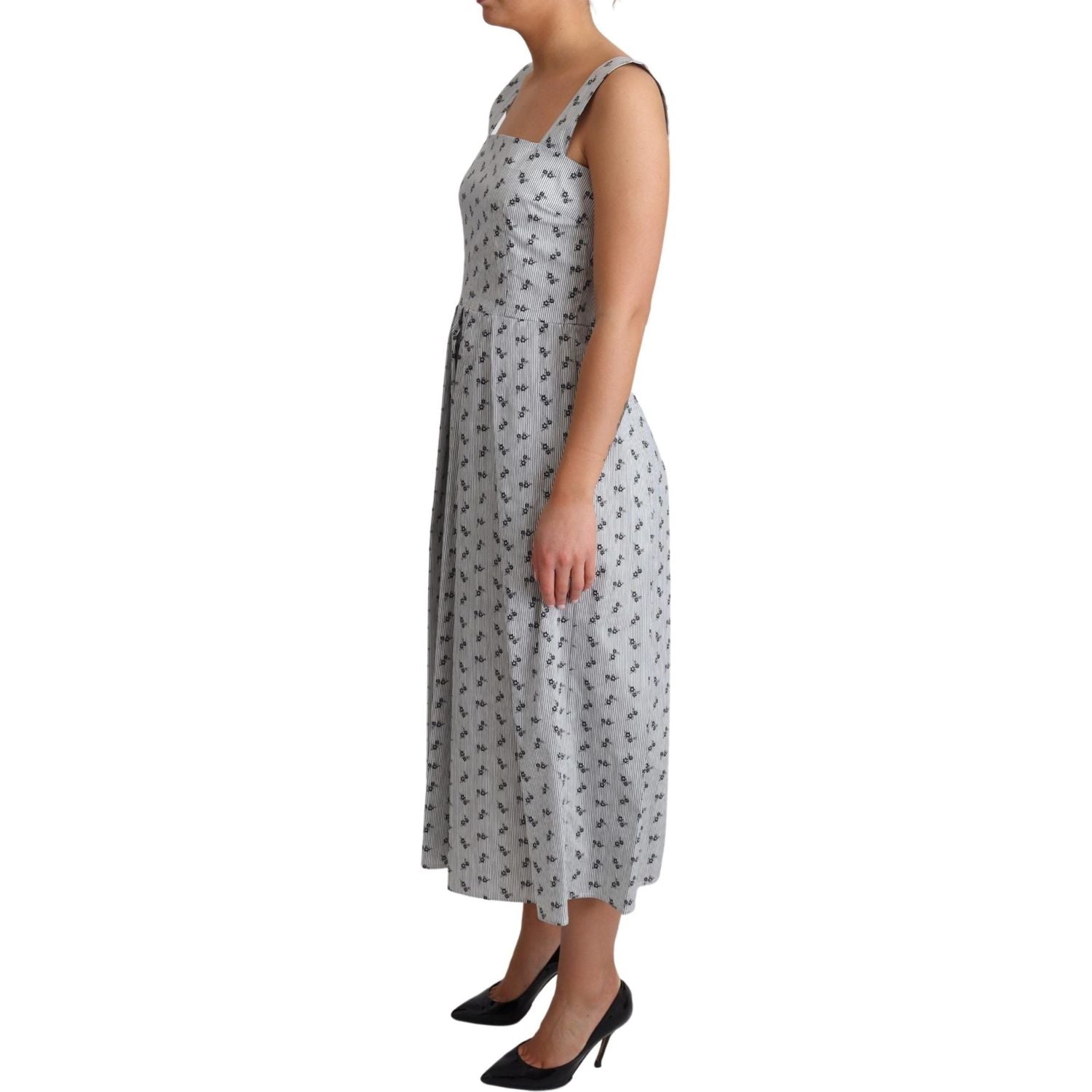 فستان دولتشي آند غابانا الأنيق المخطط المزهر