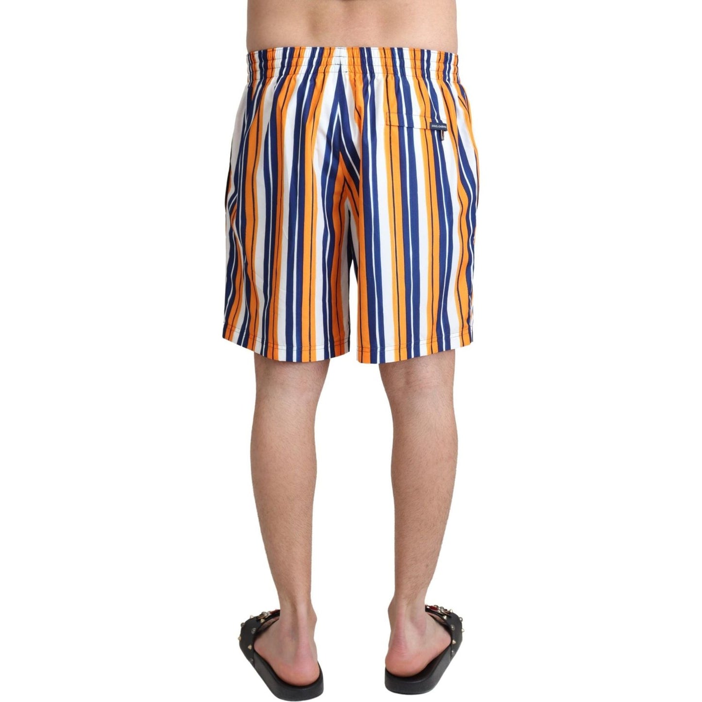 Dolce & Gabbana Multicolor Striped Beachwear Swimshorts