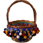 Dolce & Gabbana Multicolor Cotton Embellished Agnese Basket Tote Bag VAS12273