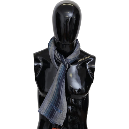 Missoni Elegant Multicolor Wool Scarf with Logo Embroidery Missoni Black