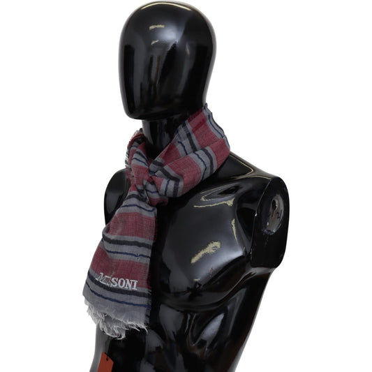 Missoni Elegant Multicolor Striped Wool Scarf Missoni Black