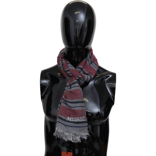 Missoni Elegant Multicolor Striped Wool Scarf Missoni Black
