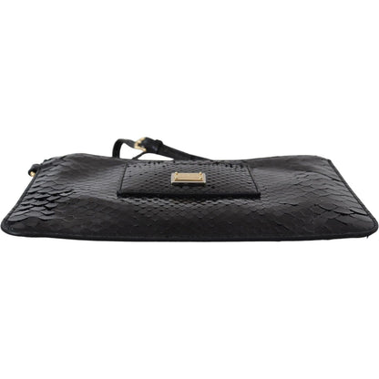 Dolce & Gabbana Black Leather Coin Purse Wristlet Mirror Agnese Wallet