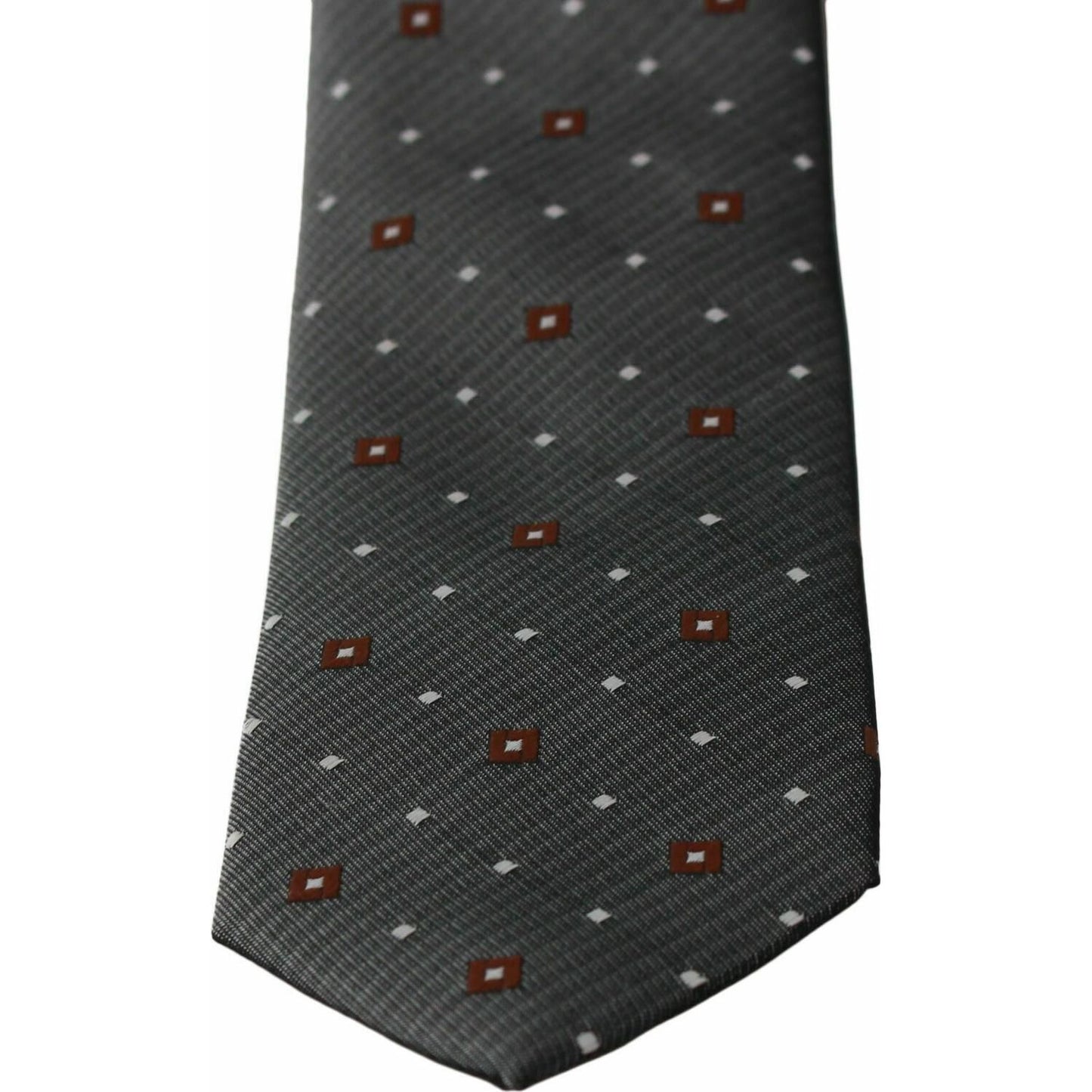 Dolce & Gabbana Gray Patterned Classic Mens Slim Necktie