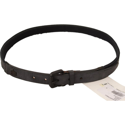 Ermanno Scervino Black Leather Logo Buckle Waist Women Belt