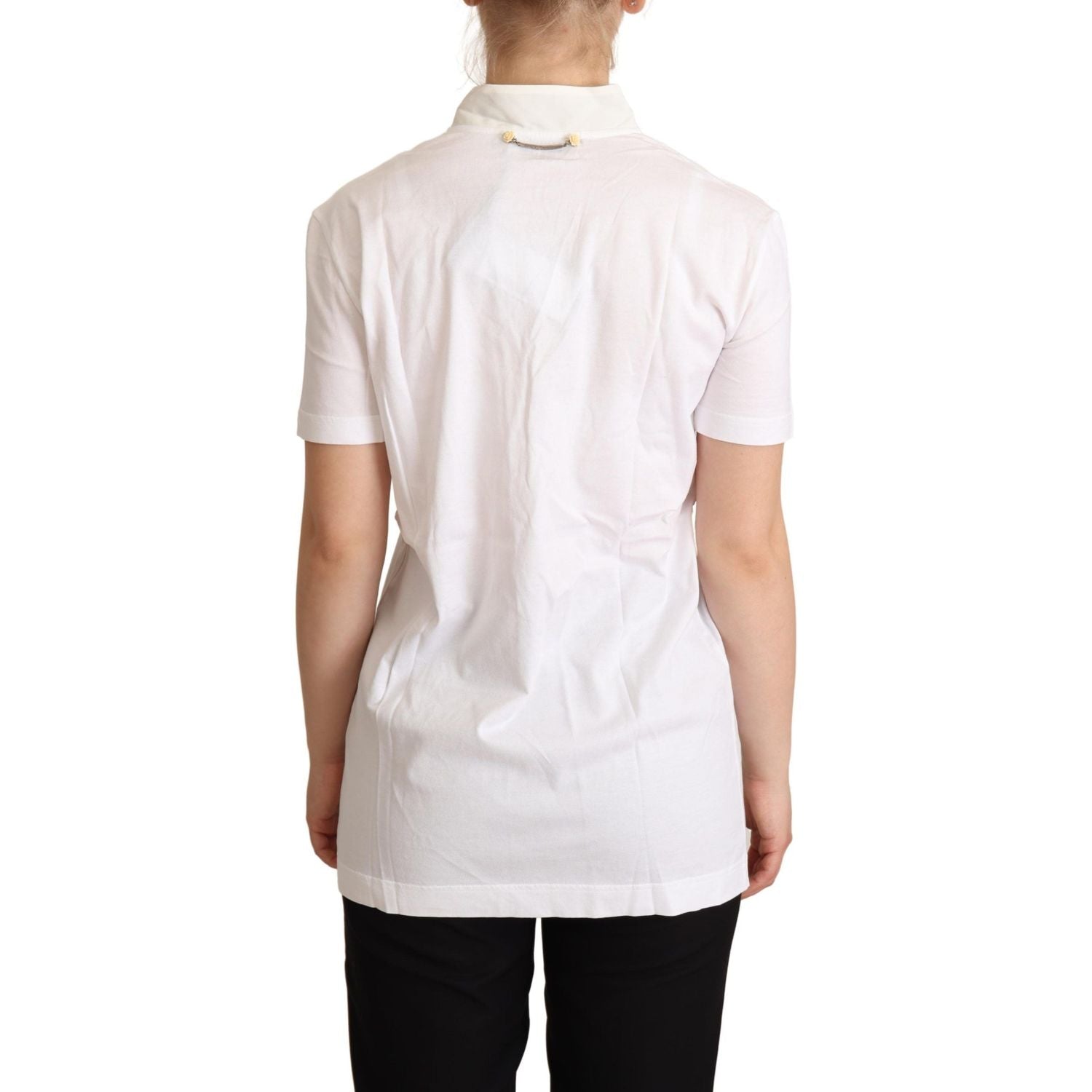 تي شيرت Dolce &amp; Gabbana Chic White Love Motif من مزيج الحرير