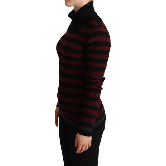 Dolce & Gabbana Chic Striped Wool-Cashmere Sweater Dolce & Gabbana Black