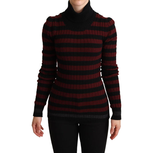 Dolce & Gabbana Chic Striped Wool-Cashmere Sweater Dolce & Gabbana Black