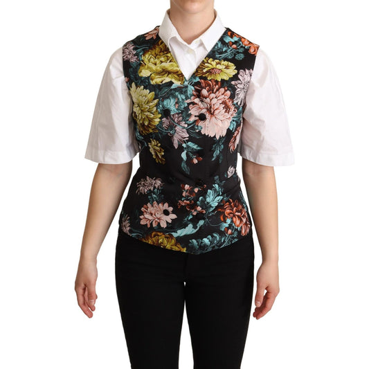 Dolce & Gabbana Exquisite Floral Jacquard Waistcoat Dolce & Gabbana Dark Slate Gray