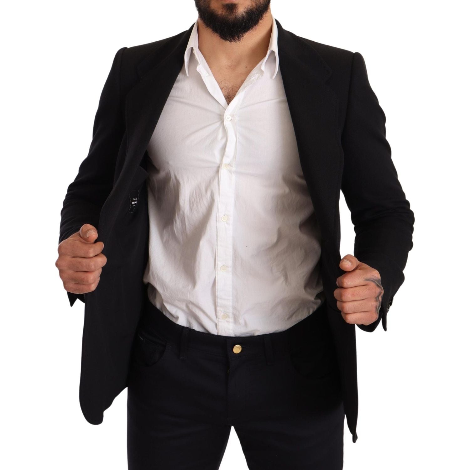 سترة دولتشي آند غابانا الأنيقة المصنوعة من القطن باللون الأسود
