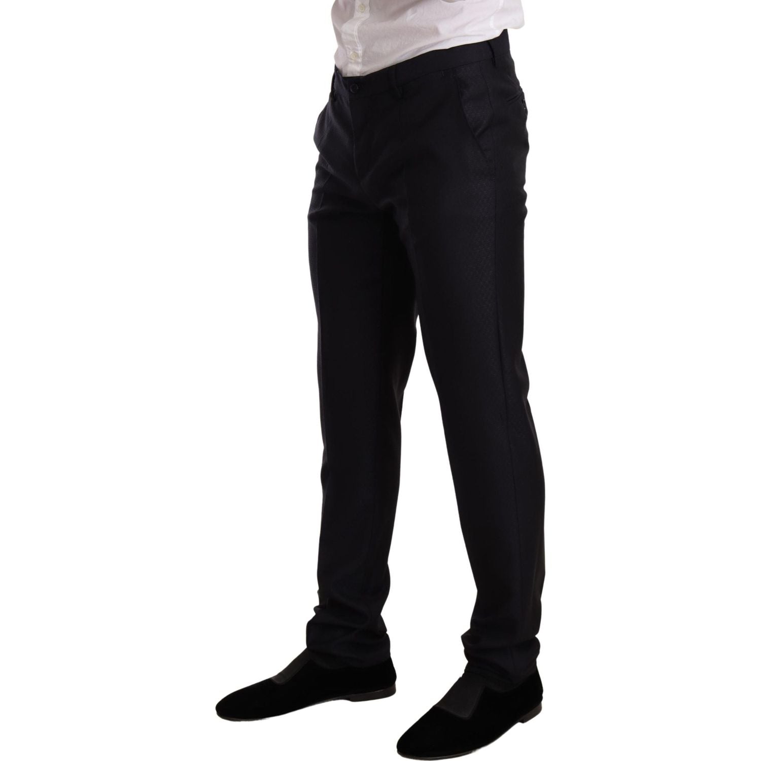 بدلة دولتشي آند غابانا الأنيقة ذات القصّة النحيفة باللون الأزرق