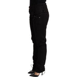 Acht Chic Low Waist Skinny Black Denim WOMAN TROUSERS Acht Black