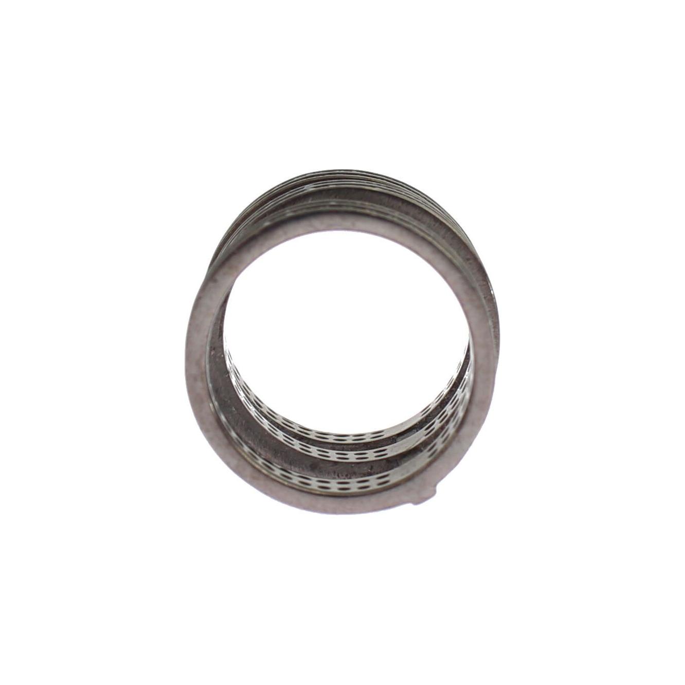 خاتم نيالايا الأنيق المصنوع من الفضة الإسترلينية والمرصّع بالكريستال الأسود