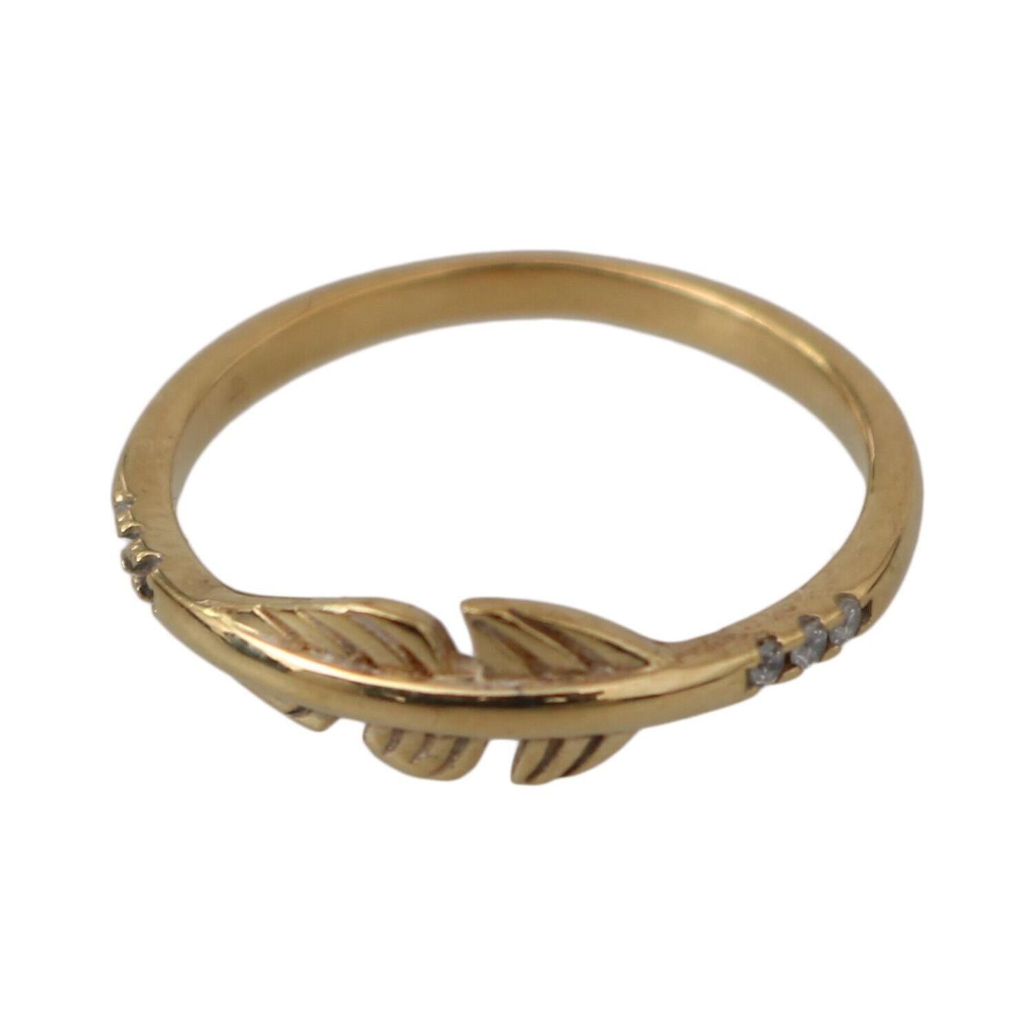 Nialaya Gold Feather Clear CZ 925 Silver Women